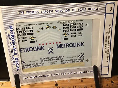 HO Microscale Minicals MC4089 Metrolink Locomotives & Passenger  DISCONTINUED? • $12.50