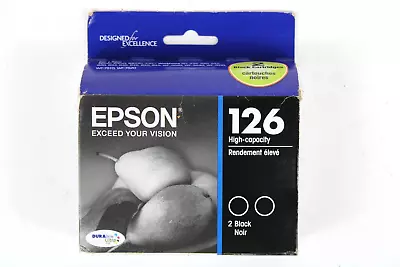 Genuine Epson 126 Black Ink Cartridge Twin (2) Pack EXP 05/2023 - Retail Box • $22.99