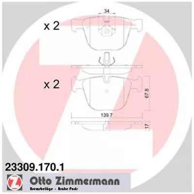 Zimmermann Brake Pad Rear Set 23309.170.1 • $240.95