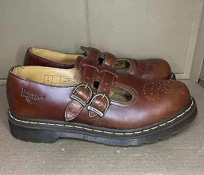 Vintage Dr Martens Double Strap Mary Janes Shoes US Size 8 UK 6 Brown EXCEL COND • $164.99