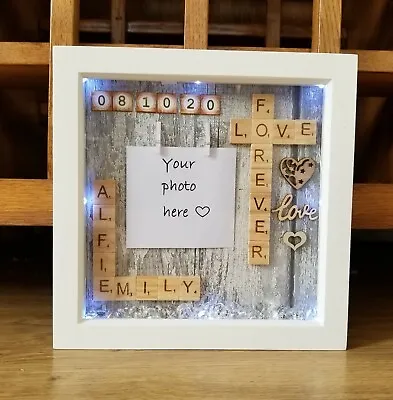 £30 • Buy Love Forever Personalised Scrabble Frame, Boyfriend, Girlfriend Gift, Engagement