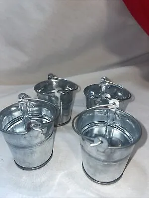 Set Of 4 Mini Galvanized Buckets2” Tall • $6