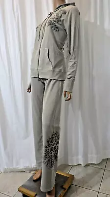 Nwt Vertigo Paris X-large Taupe Hooded Sweats Jacket Pants Tracksuit Bust 42 • $48.88