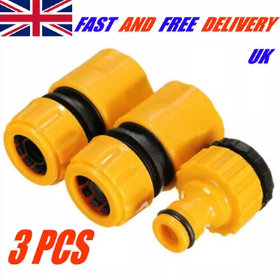 3 Packs Garden Water Hose Pipe Tap Connector Conection Fitting Adaptor Hoselock • £5.79