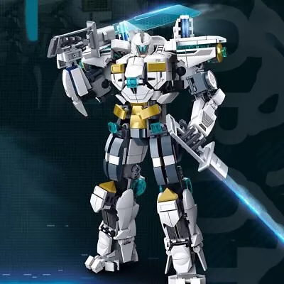 White Guardian Robot Warrior Building Blocks Toys Mech Assembling Gift • $97.41