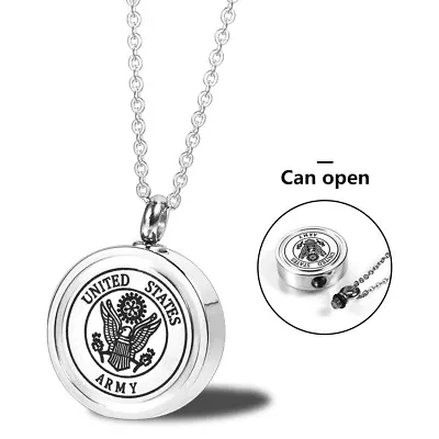 US Military Solid Cremation Jewellery Urns For Ashes Keepsake Urn Necklace • $6.99