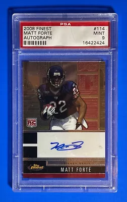 2008 Topps Finest Rookie Auto Matt Forte #114 PSA 9 MT Rookie Auto RC • $49.99