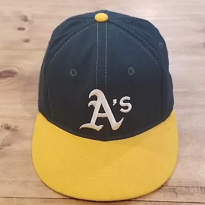 Vintage Oakland Athletics Hat Cap New Era Size 7 1/4 Diamond Wool Pro MLB • $35.05