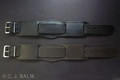 Quality 22mm Vintage Military Style Leather Watch Strap - Black Or Brown • £16.50