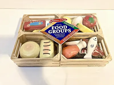 Melissa And Doug Food Groups Wooden Pieces And Crates Playset • $13.99