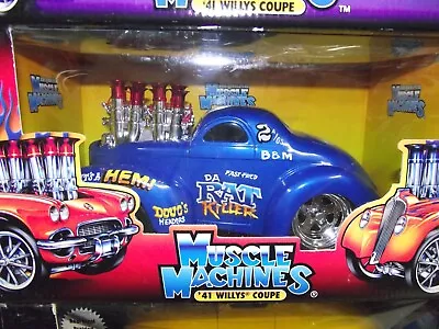 Muscle Machines 1/18 1941 Willys Coupe Rat Killer Blue NIB • $119.99