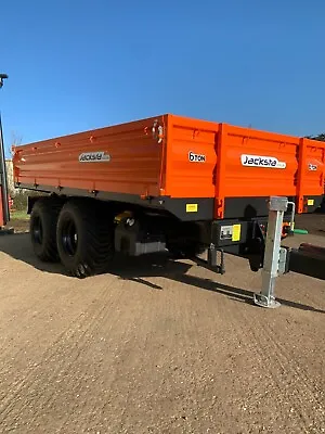 6 Ton TWIN AXLE Jacksta Farm Trailer Drop Side Tipping 2 Way Rear Gate Brakes • £6248