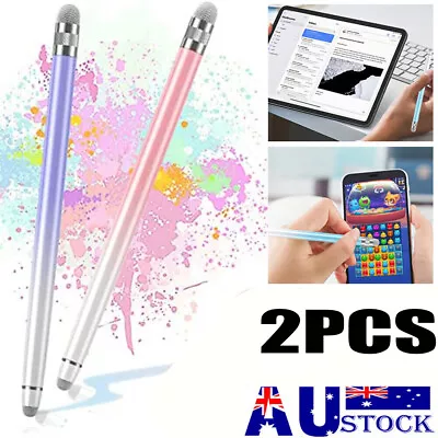 Universal Capacitive Stylus Pen Touch Screen Drawing For IPad Android Tablet 2PC • $13.89