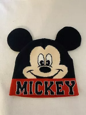 Disney Mickey Mouse Cuff Beanie Character Ears Cap Hat Knit Winter Boy Girl Kids • $6