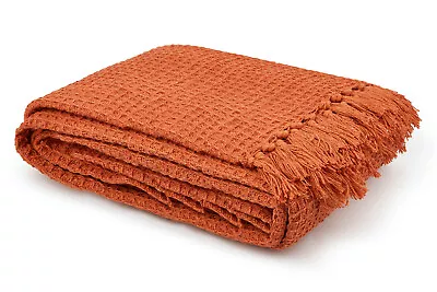 £19.99 • Buy LARGE 100% Cotton Woven Sofa / Bed Throw 6 Sizes + Giant Jumbo Size 
