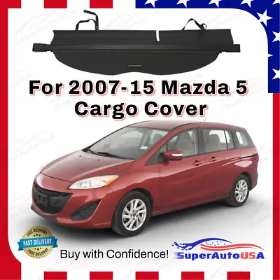 Rear Trunk Luggage Black Cargo Cover Protector Shade Shield For 2007-15 Mazda 5 • $118.59