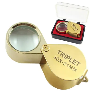 Triplet Jewelers Eye Loupe Magnifier Magnifying Glass Jewelry Diamond 30x21mm • $3.96
