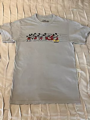 Disney Size Small Mickey Mouse Graphic Tee Gray Short Sleeve T-Shirt • $18.99