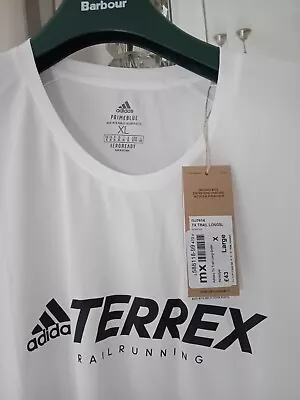 ADIDAS NWT RRP £43 White Trail Running Sports Lightweight Long Sleeved Top XL • £14.99