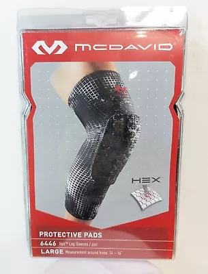 McDavid Hex Protective Padded Knee Leg Sleeves Black Camo Large 6446 Pair • $21.99