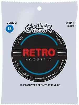 Martin Retro Monel Acoustic Guitar Strings Medium Gauge MM13 • $19.99