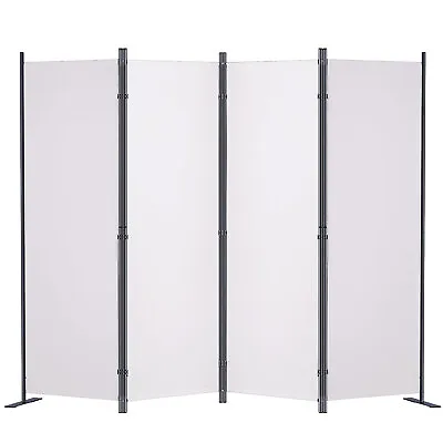 VEVOR 4-Panel Room Divider Folding Privacy Screen Stand Office 224 X 171cm White • $76.99