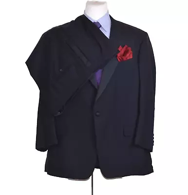 Vtg Hickey Freeman Bespoke Mens 2pc Tuxedo Suit Jacket Size 50-L Pant 46x30 • $175