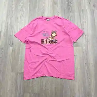 VINTAGE 90s I'm The Big Sister Graphic Shirt Size Large L Pink 1990s USA Made • $4.72