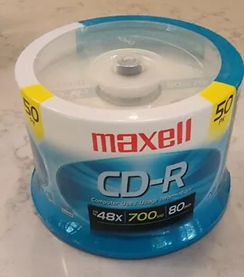 Maxwell CD-R 48X 700MB 80Min 50 Blank Writable Disc Pack - BRAND NEW • $12.50