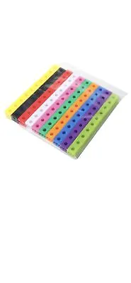 200 X 2cm Math Link Cubes Interlocking Snap Counting Blocks • £14.99