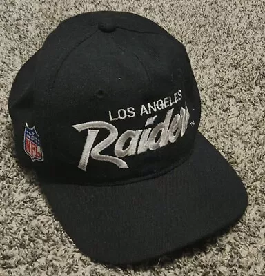 VTG Los Angeles Raiders Snapback Hat Cap NFL Vintage Sports Specialties Black • $499.99