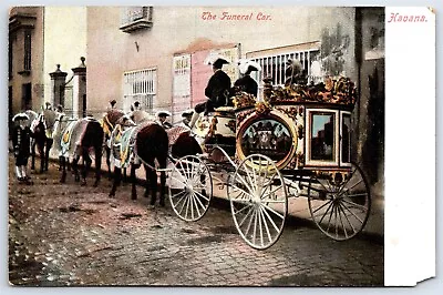 Postcard Cuba Havana The Funeral Car Horse Drawn Hearse AP9 • $14.99