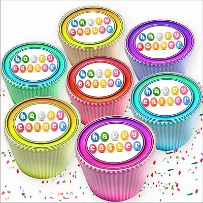 Mixed Easter Eggs Edible Cupcake Toppers Cake Decorations 7517 • £2.99