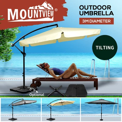 $73.99 • Buy Mountview 3M Outdoor Umbrella Cantilever Base Stand Garden Patio Beach Umbrellas