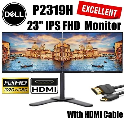 A+ DELL P2319H 23in Full-HD LED-Backlit IPS LCD Monitor USB DP HDMI Dual Stand • $50