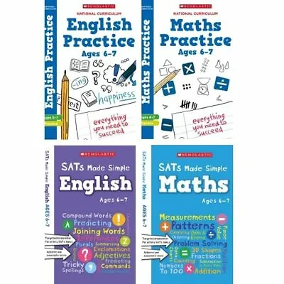 £18 • Buy Scholastic Year 2 SATs Revision English & Maths Home Learning Book Set Bundle