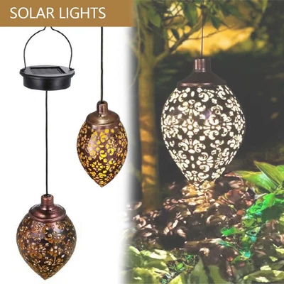 £10.30 • Buy LED Solar Powered Moroccan Hanging Lantern Lamp Outdoor Light Garden Decoration