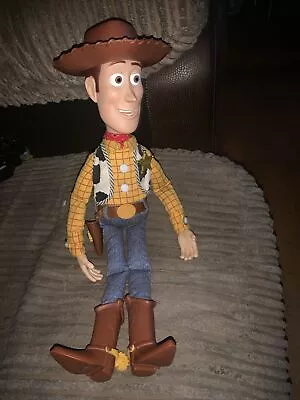 Vintage Thinkway Disney Toy Story Talking 15  Woody Pull String Doll Toy • £10.50