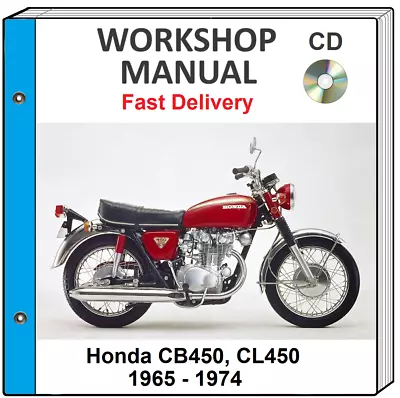 Honda Cb450 Cl450 1969 1970 1971 1972 1973 1974 Service Repair Shop Manual On Cd • $9.99