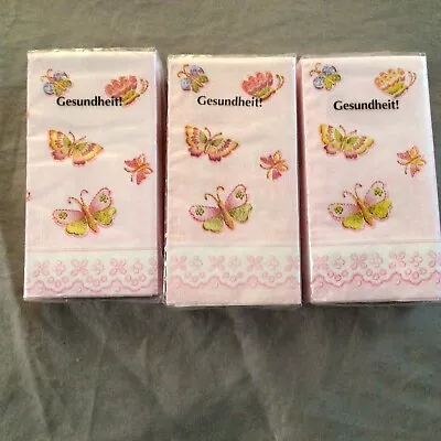 Gesundheit Pocket Facial Tissues New Butterflies Theme  New • $11