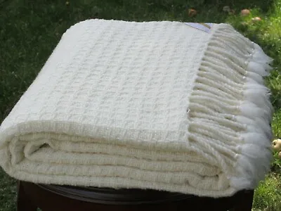 100% Merino Wool BlanketNatural White WaffleTwin Bed SizeSoftFree Shipping • $64.70