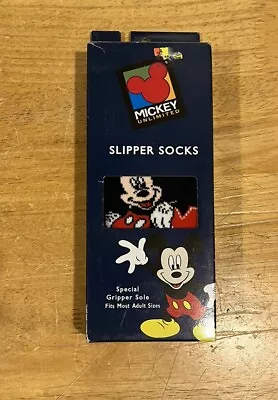 Vintage Mickey Mouse Slipper Socks NIB Dark Blue Navy • £19.27