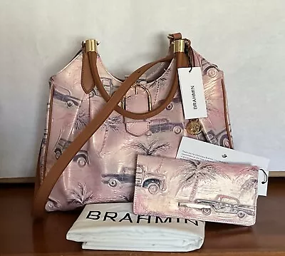 NWT Brahmin Celia Optimism Copa  Cabana  Handbag Shoulder Bag And Ady Wallet • £492.22