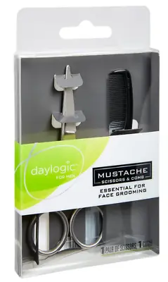 Daylogic Beard Mustache Scissors & Comb Trimming Kit Facial Hair Face Grooming • $9.98