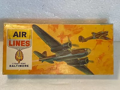 Martin Baltimore Bomber - Air Lines - 1964 - Lines Bros.  Plastic Model Kit • $15.99