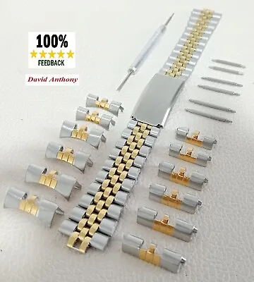Fits JUBILEE Style WATCH BRACELET STAINLESS STEEL PLUS 6 X PINS 12 X ENDS &TOOL • £24.95