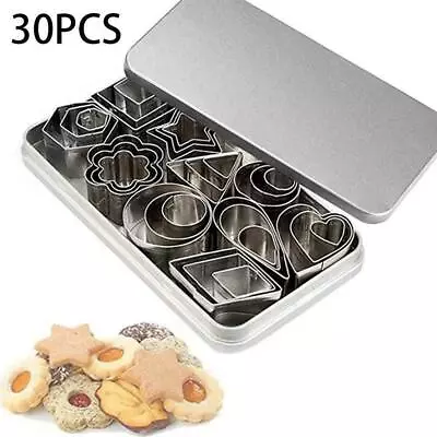 30Pcs Mini Cookies Cutter Shapes Small Molds For Pastry Cakes X7O9 Doughs U0K7 • £7.54