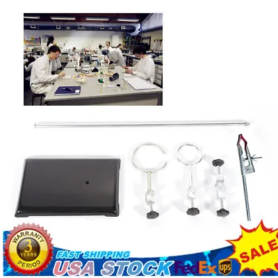 Lab Iron Stand Flask Condenser Clamp Ring Rack Set Support Holder Chemistry NEW • $20