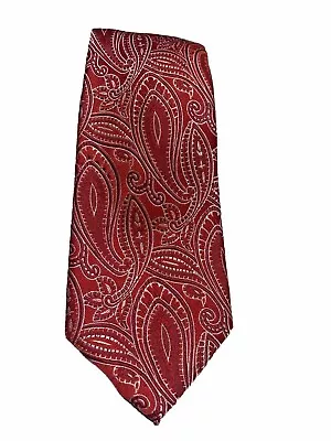 Beautiful NWOT Saddlebred Mens Tie Red Paisley XL Business Dress Wear • $7.99