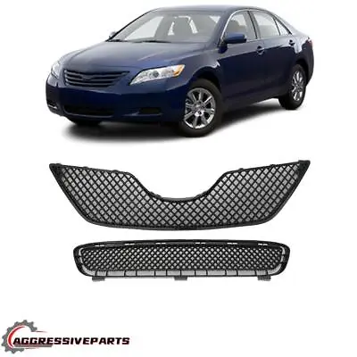 Fit 2007-2009 Toyota Camry Front Upper/Lower Grille Grill Set Mesh Style • $109.99